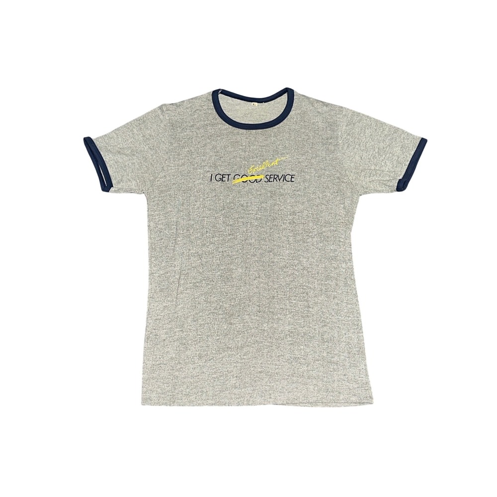 Vintage Citibank Ringer T Shirt XL Gray Navy Bank Promo Corporate 80s 90s Tee